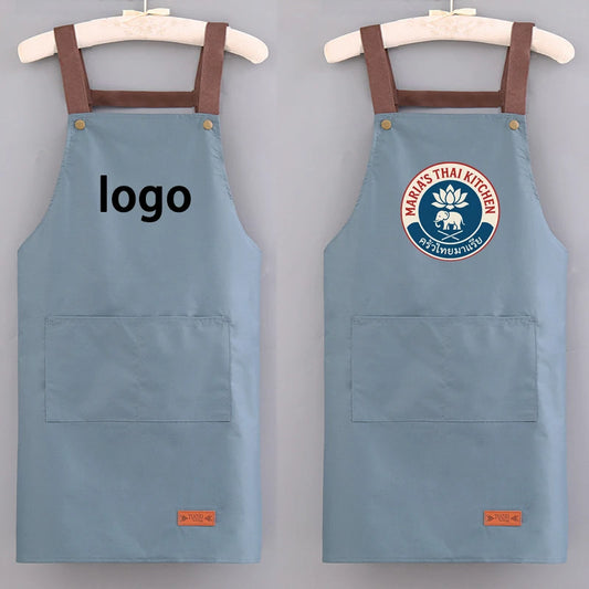 Kitchen Waterproof And Oil-resistant Apron, Work Uniform For Both Men And Women In The Catering Industry, Customizable Logo Prin