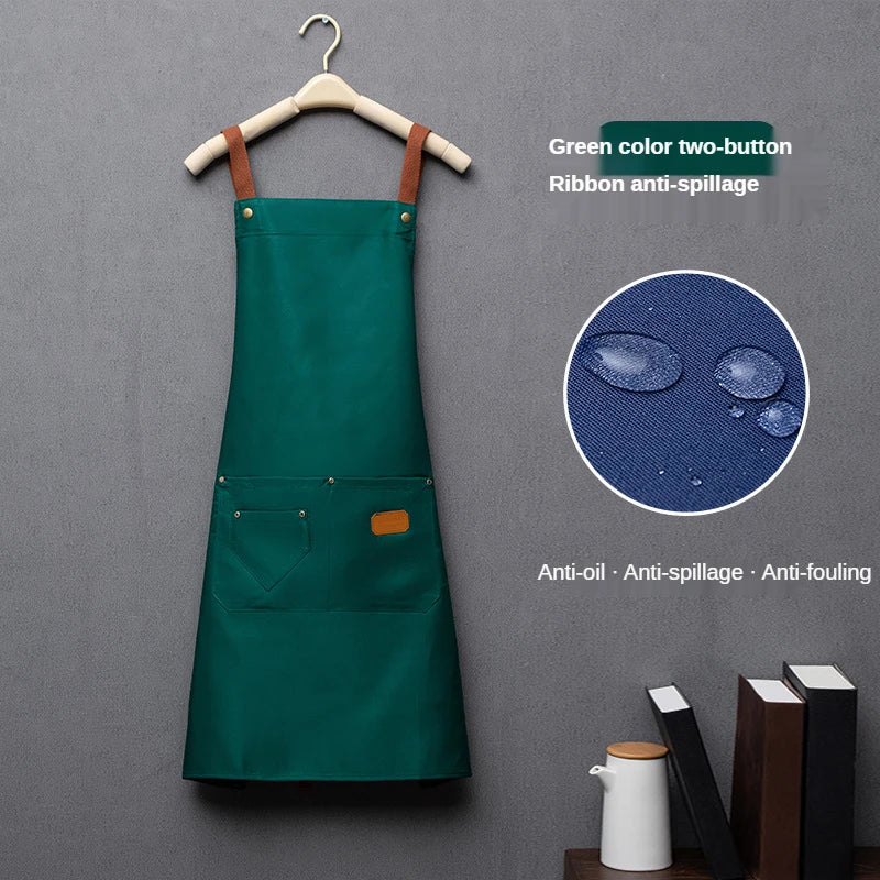 New Fashion Kitchen Aprons for Woman Men Chef Work Apron for Grill Restaurant Bar Shop Cafes Beauty Nails Studios Uniform