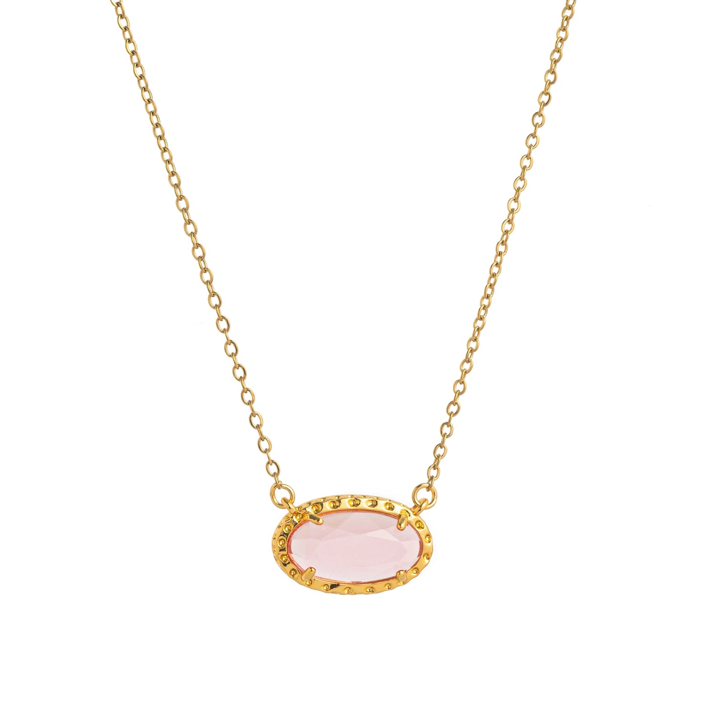 Colorful zircon, natural stone, bone chain, oval, fashionable, popular, niche, personalized jewelry, gold-plated