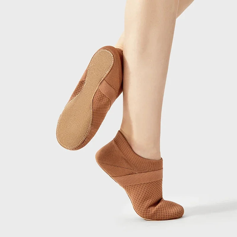 Ballet Flats Dance Shoes for Women Soft Bottom Teacher Class Exercise Shoe Jazz Adult Indoor Latin Practice Shoes
