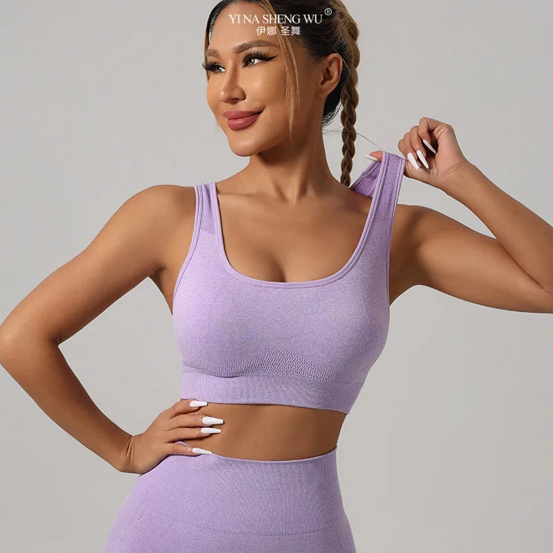 Women Sport Bras Yoga Shirt Fitness Running Vest Underwear Padded Bra Crop Sports Workout Top Wireless Push Up Brassiere New