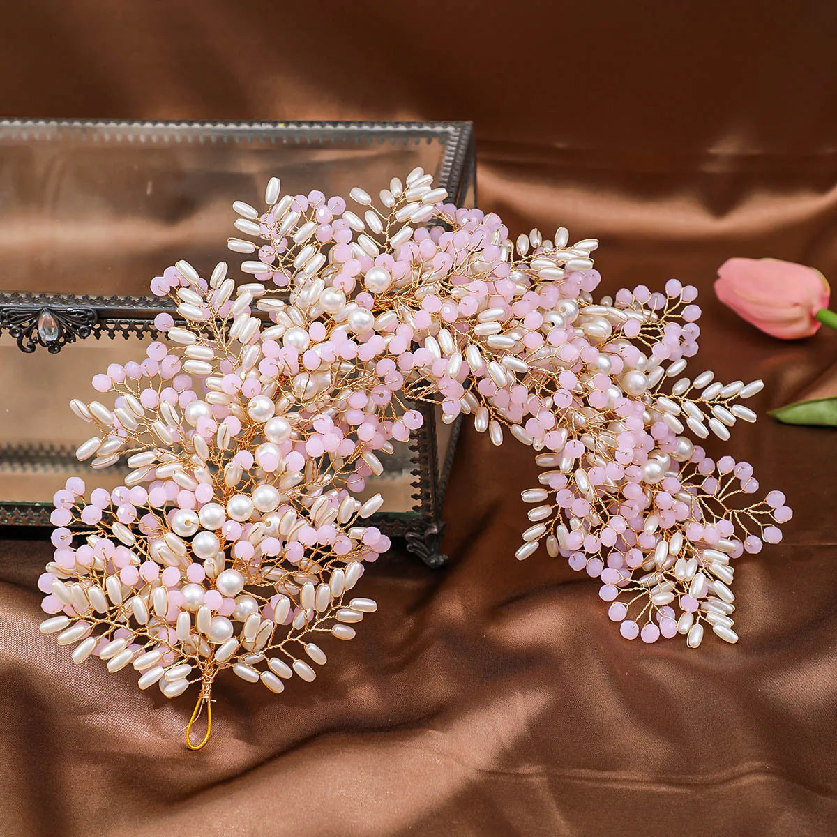 Bridal Wedding Headbands for Women imitation Pearls Handmade Tiaras Hair bands Jewelry Fashion Accessories Prom Pageant