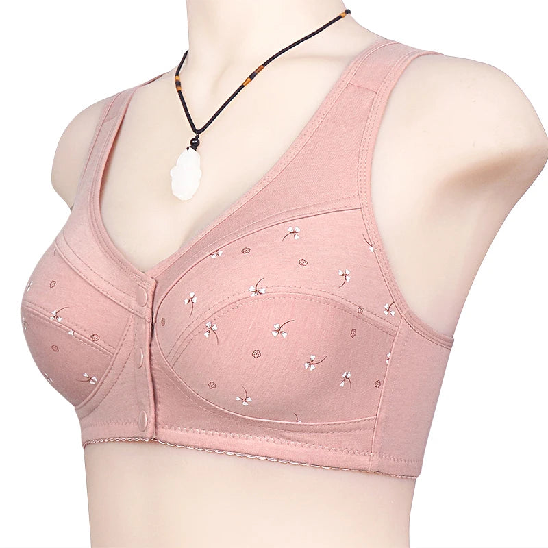 Bra For Women Wire Free Bra Cotton Underwear Front Closure Brassiere Women's Lingerie Large Bust 48 50 52 B C Cup