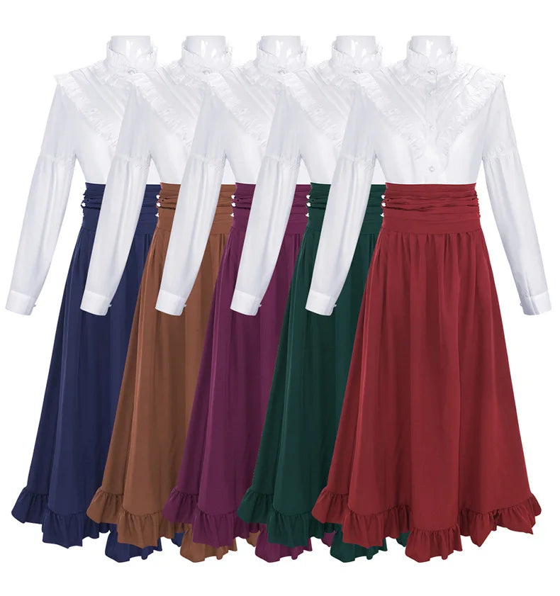 19th century Victorian women's dress classic two-piece Renaissance dress
