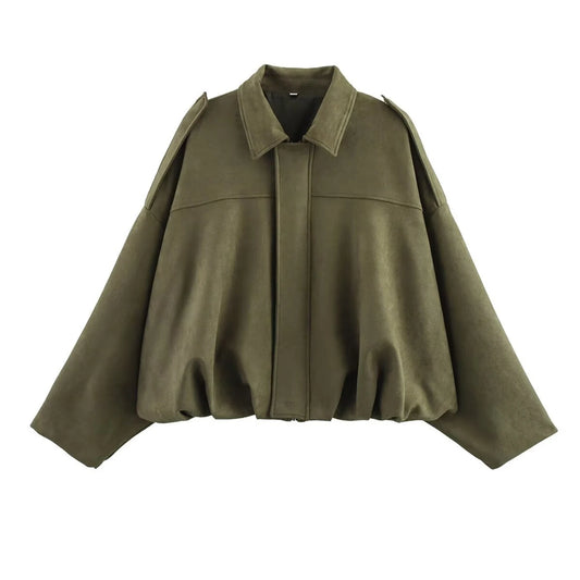 Women's Jackets Coat Fashion Turn-down Collar Long Sleeve Loose Coats Vintage Female Outerwear Chic Street Youth Jackets Tops