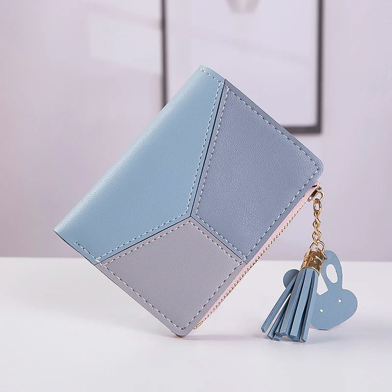 Women Fashion Wallets Zipper Coin Purse Ladies Short Purses Handbags Women Clutch Credit Cards Holder PU Leather Billfold Wallet