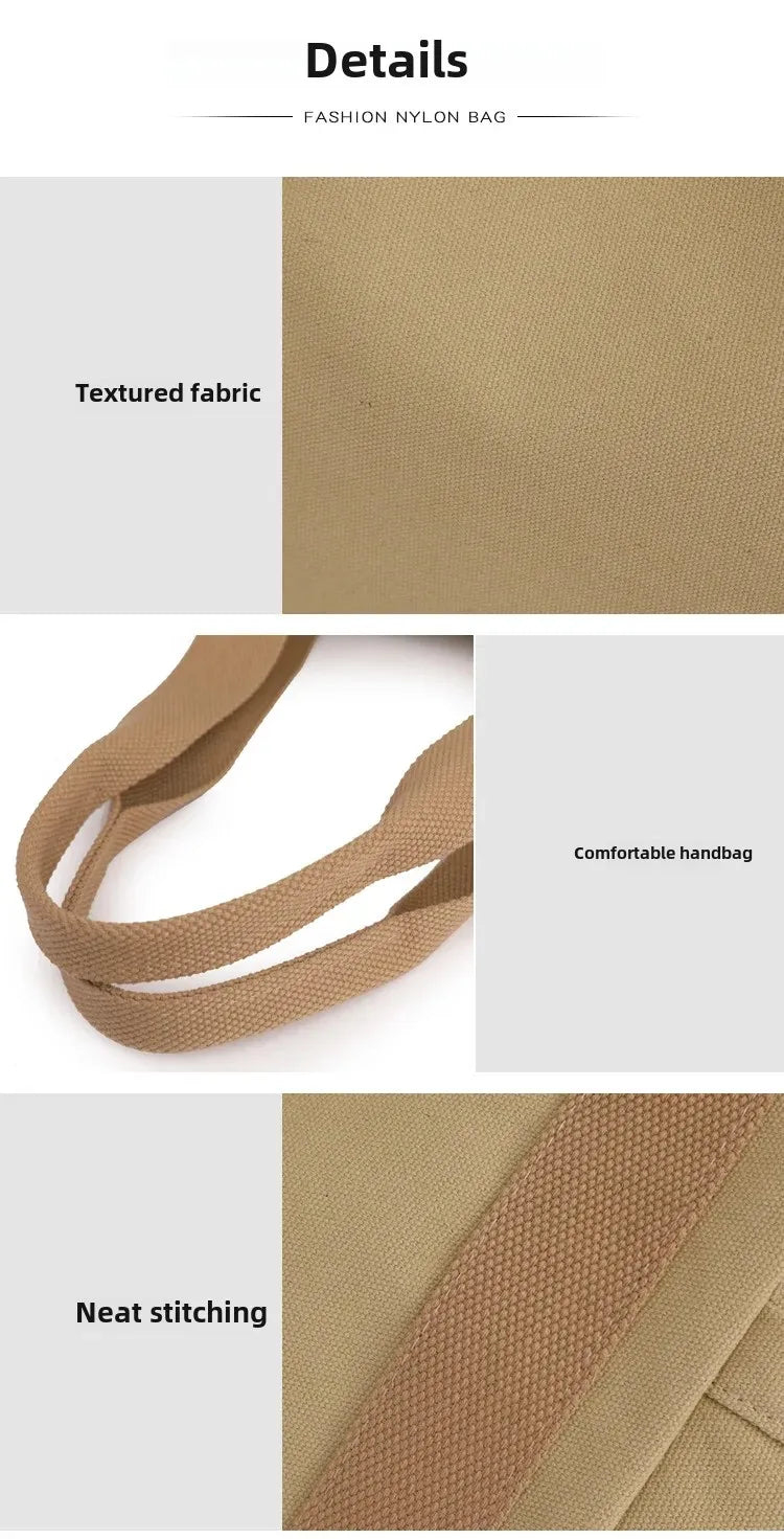 Women's handbag Fashionable Women's Canvas Top-Handle Bag for Daily Commuting and College Style Student Outfit Shoulder Bag