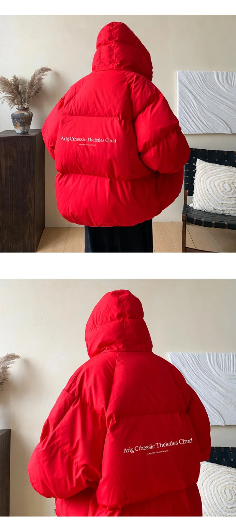 Winter Bread Jacket Winter for Men Fashion Warm Male Parkas Big Size Letter Print Men's Cotton Coat Oversize Men Clothing 2024