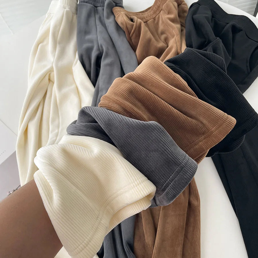 Wide-leg Trousers Women Autumn Winter 2025 New High Waist Draping Straight Tube Casual Versatility Floor Straight leg pants