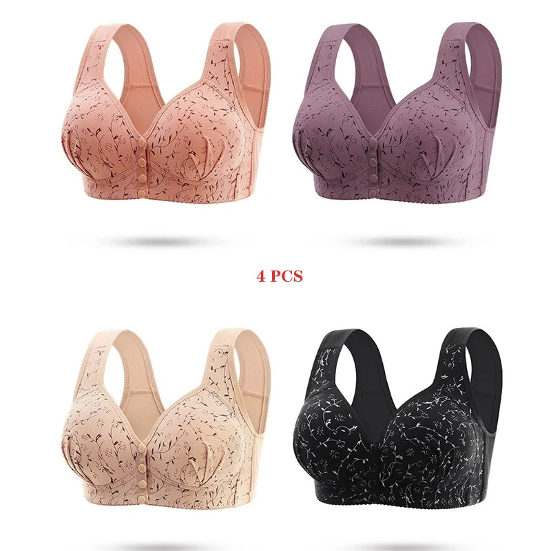 New Style Front-Buckled Mother's Bra For Women Large Size Thin Version No Steel Circle Vest-Style Bra Cover