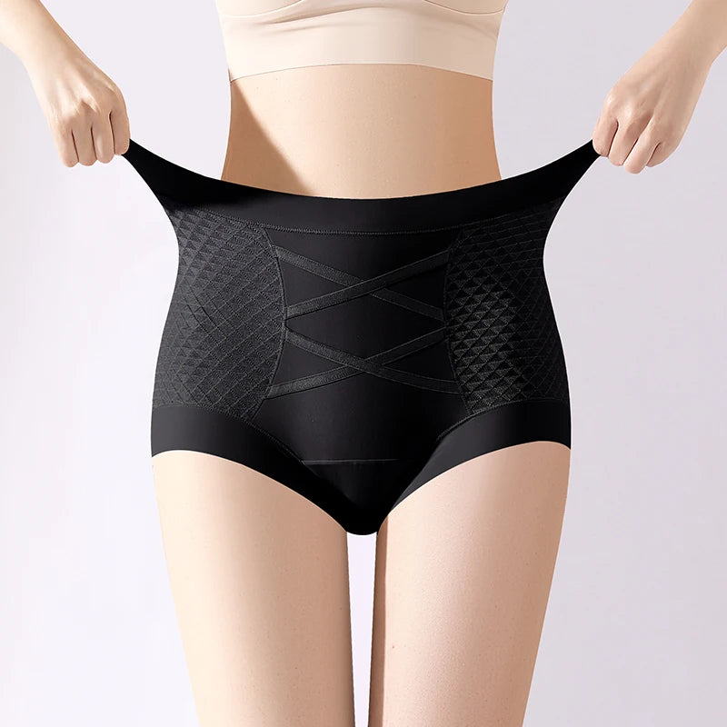 Fashion Belly Reducing Panties for Woman Women Micro Underwear Woman Ice Silk Women's Lingerie High Waist Panties Set Pack Sexy