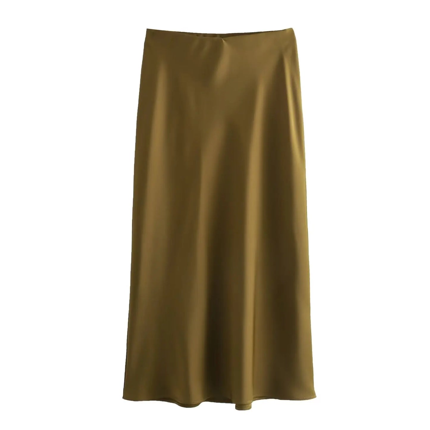 HH Skirts For Women 2024 Summer Solid Satin Sheath Long Skirt Female Show Curve Beach Outfits For Woman Mermaid Skirts