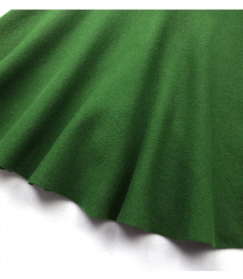 Women's Skirts 2025 Autumn Winter Fashion Knitted Long Skirts for Women Green Vintage Slim Office Lady A-LINE Fishtail Skirt