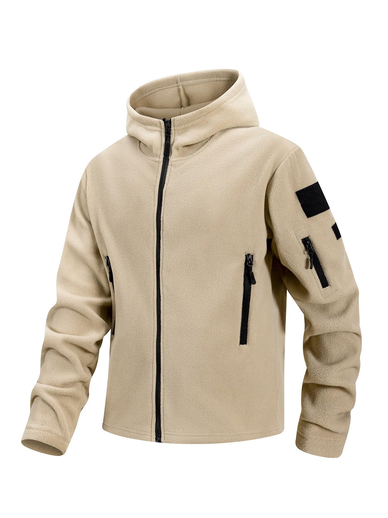 Winter Hunting Men’s Fleece Jacket Warm Coats Polar Outdoor Hoodie Jacket Multi-Pocket Casual Full Zip Sport Hiking Coat S-XXXL