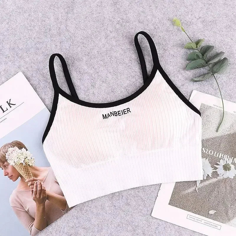 Sports Bra for Women Gym Sexy Crop Top Bra Women Cotton Underwear Soft Comfort Tube Tops Female Brassiere Tops for Girls Bra Top