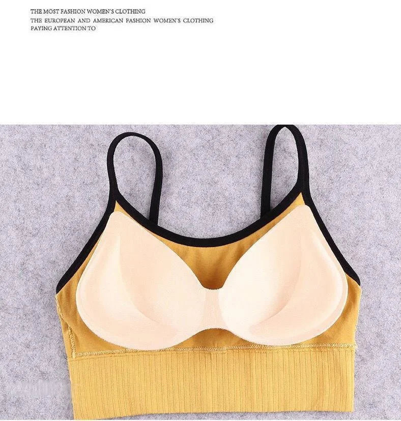 Sports Bra for Women Gym Sexy Crop Top Bra Women Cotton Underwear Soft Comfort Tube Tops Female Brassiere Tops for Girls Bra Top