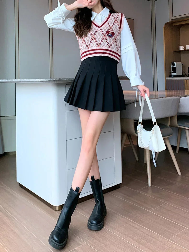 Skirts Summer 2024 Woman Skort Korean Fashion White Faldas Plisadas Para Mujer Lady Clothes A Line Mini Kawaii Pleated Skirt