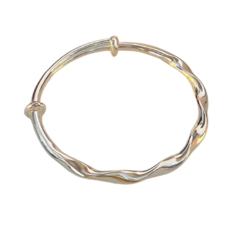 Luxury Sliver Bangles for Women Mobius Twisted Bangles Simple Bangle Wedding Party Jewelry Accessories Браслеты На Руку Женские