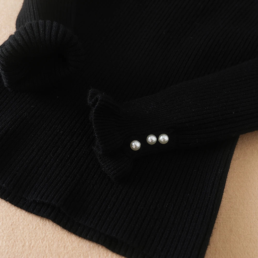 Girls Sweater 2025 New Winter Children Clothes Kids Tops Warm Knitwear Kids Sweater Baby Girls Turtleneck Sweaters