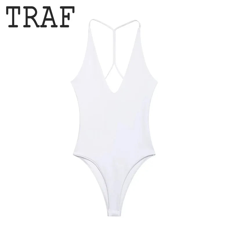 Women Sling Bodysuit Sexy Sleeveless Body Top Female Fitting Bodysuit 2025 Summer Fashion Streetwear Woman Jumpsuit Tops