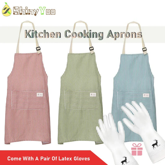 Kitchen Cooking Aprons Adjustable Bib Waterproof Chef Apron with 2 Pockets for Men Women Cooking Clothes Baking BBQ Grill Aprons