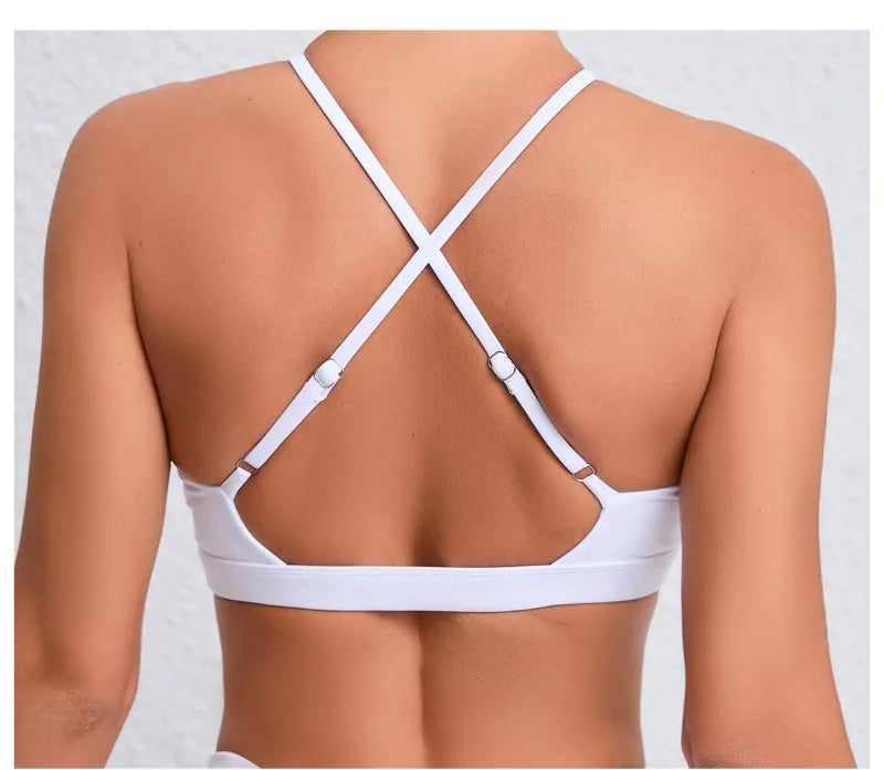 Women's Yoga Bra - Running Cross Back Breathable Naked Feel Sports Fitness Bra  for Yoga Running Gym Top