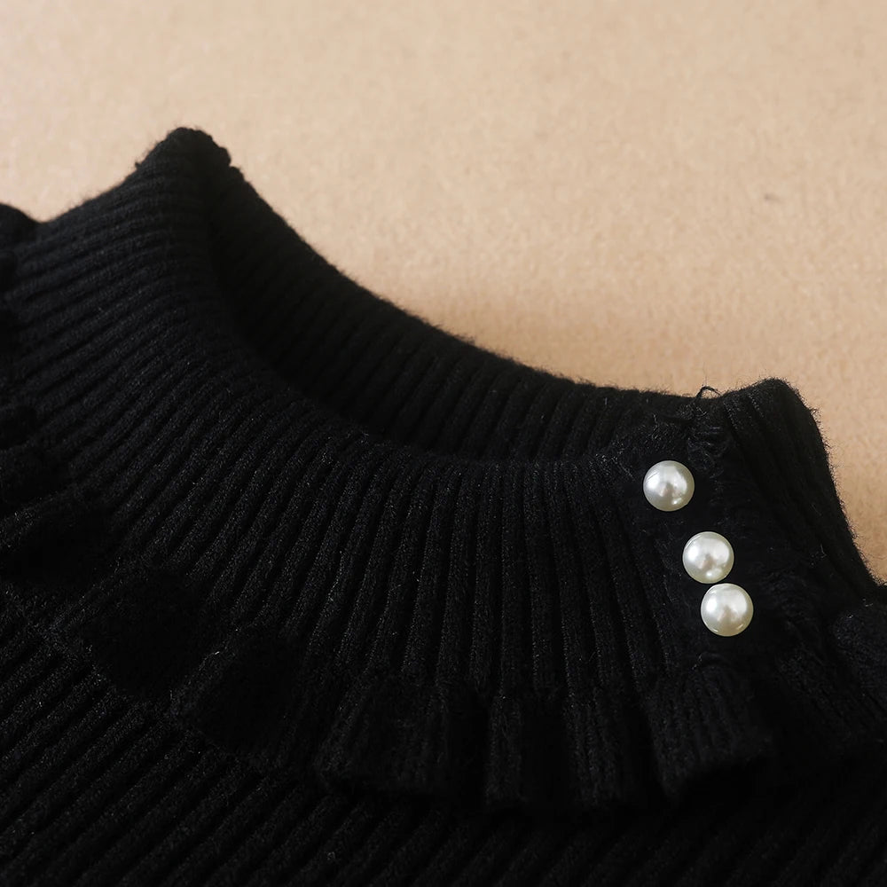 Girls Sweater 2025 New Winter Children Clothes Kids Tops Warm Knitwear Kids Sweater Baby Girls Turtleneck Sweaters