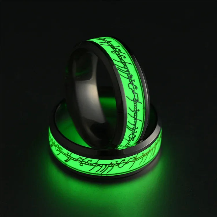 Luminous Lord  Rings Magic Ring Sleek Stainless Steel Promise Ring with High Polish Finish Perfect for Your Special Someone