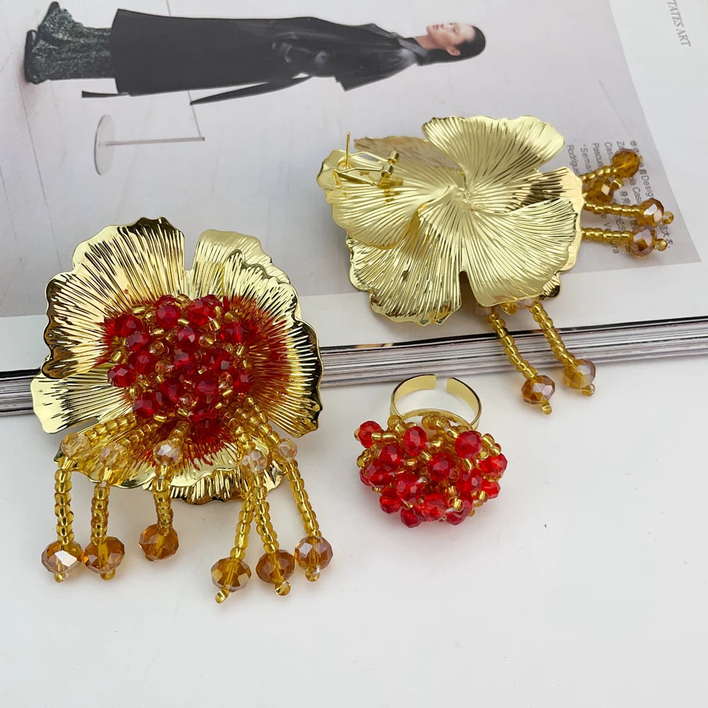Brazilian Jewelry Sets High Quality Big Jewelry Bridal Jewelry for Women Wedding Christmas Gift FHK20758