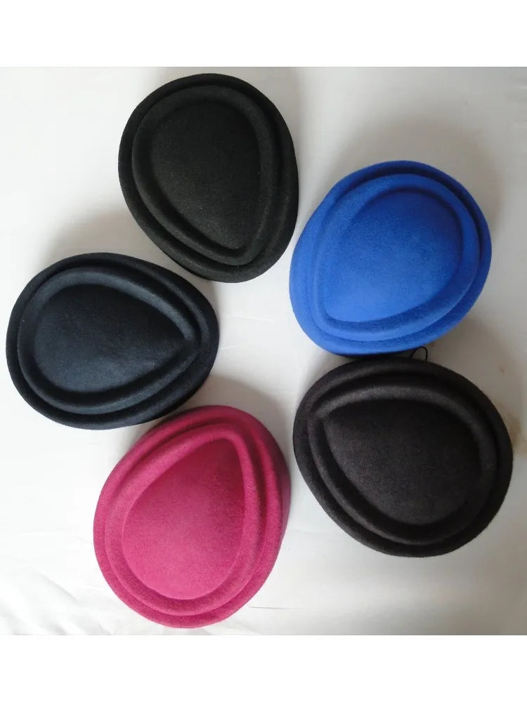 Wool Felt Beret Hats for Women Stewardess Boat Hat with Slot Black Red Blue Casher Elegant Fashion Spring Summer Caps