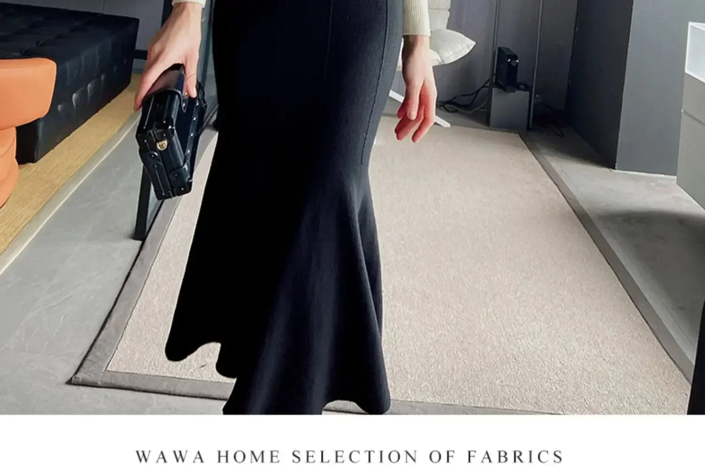 Women's Skirts 2025 Autumn Winter Fashion Knitted Long Skirts for Women Green Vintage Slim Office Lady A-LINE Fishtail Skirt