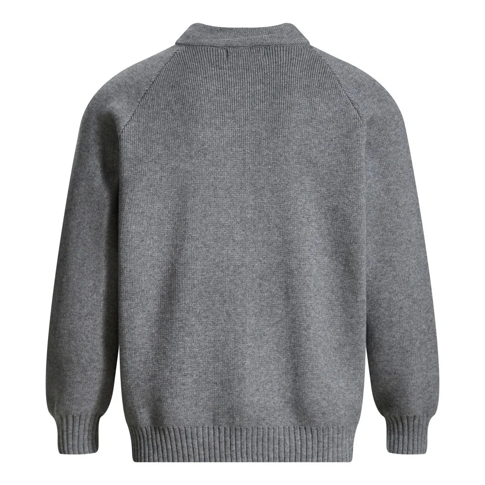 Spliced Sweatercoat Mens Autumn Winter Casual Loose Raglan Sleeve Stand Collar Long Sleeve Knitted Sweater Outerwear Man