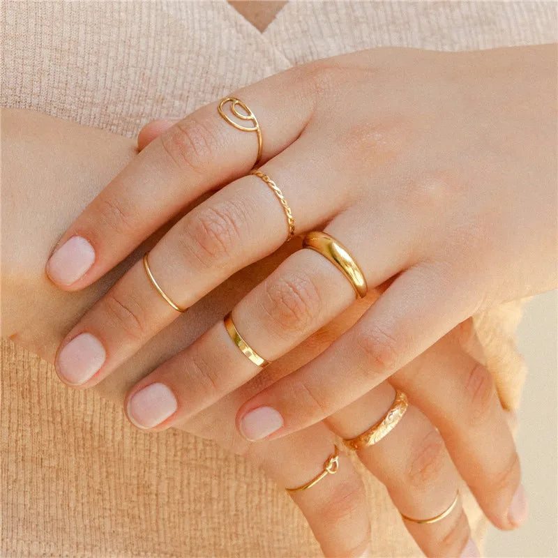 Rainbow Ring14K gold filled Knuckle Ring Boho Gold Jewelry Anillos Mujer Minimalistic Stacking Bohemian Ring for Women