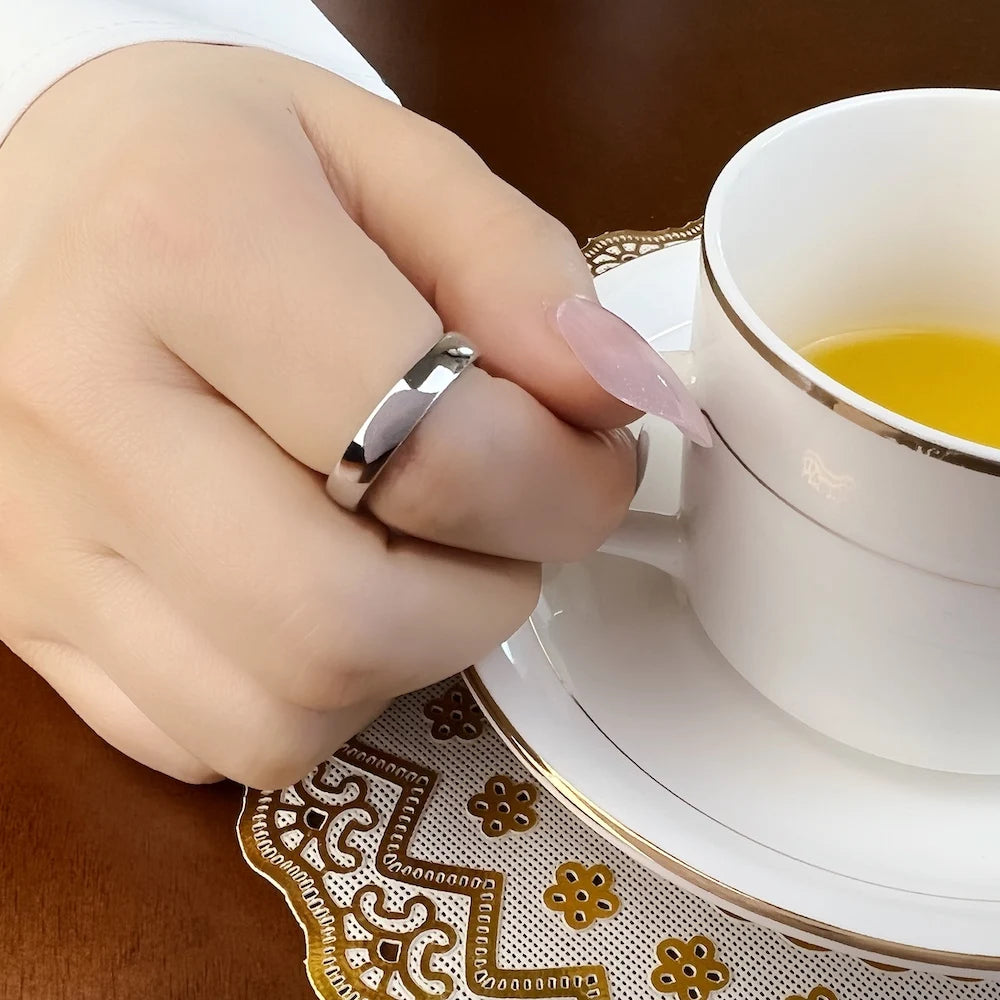 Band Ring  Classic Fine Jewerly For Women Men Lover Autumn Brand New Gift In 925 Sterling Silver