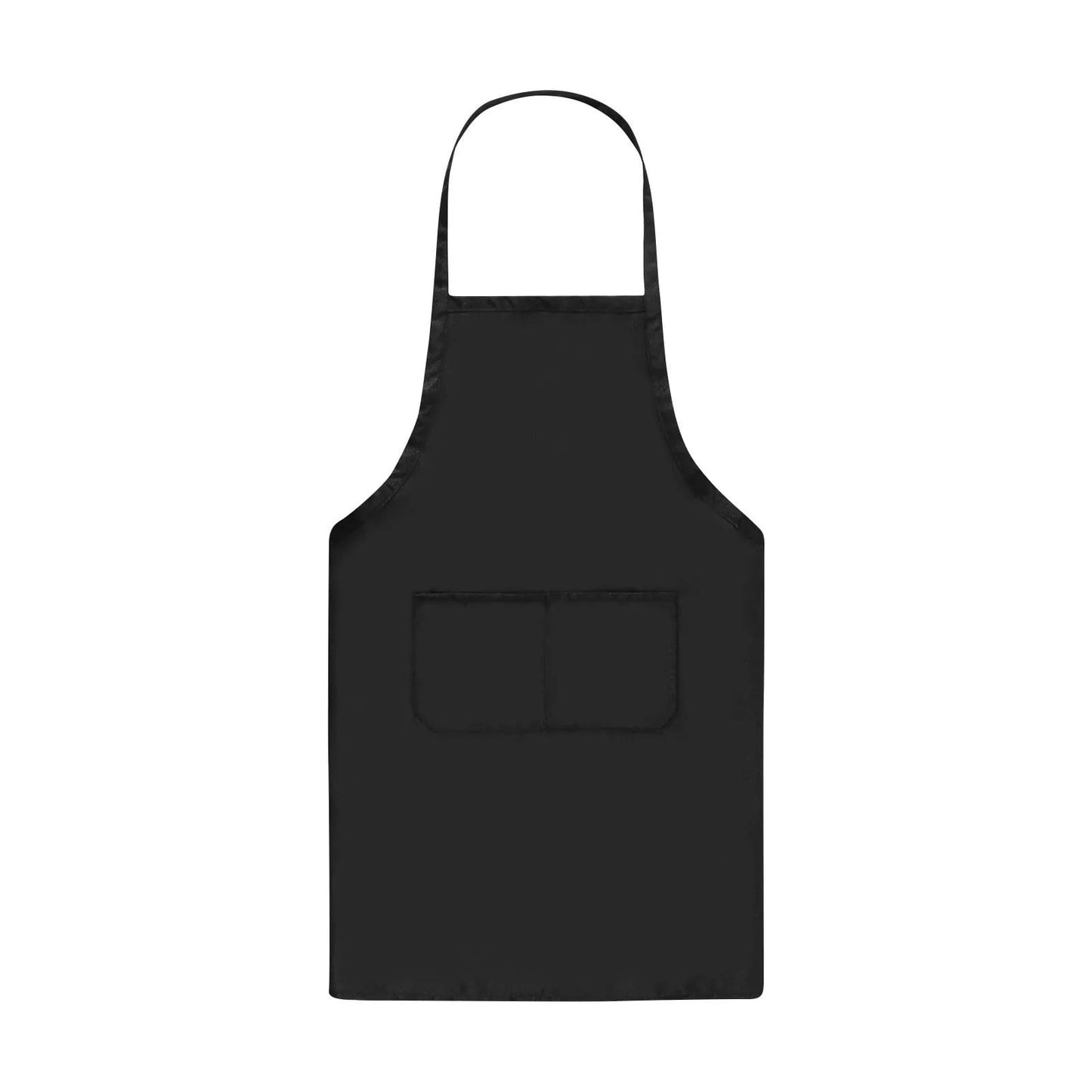 Men Women Plain Apron with Double Pockets Waterproof Cooking Aprons Chef Waiter Barbecue Hairdresser Apron Kitchen Supplies