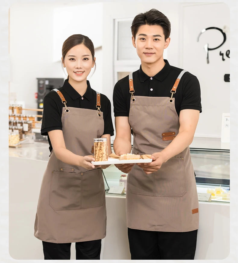 Apron For Kitchen Women Waiter Uniforms Cook's Clothes Man Food Service Philippines For Chef Fartuch Kuchenny Delantal Camarero