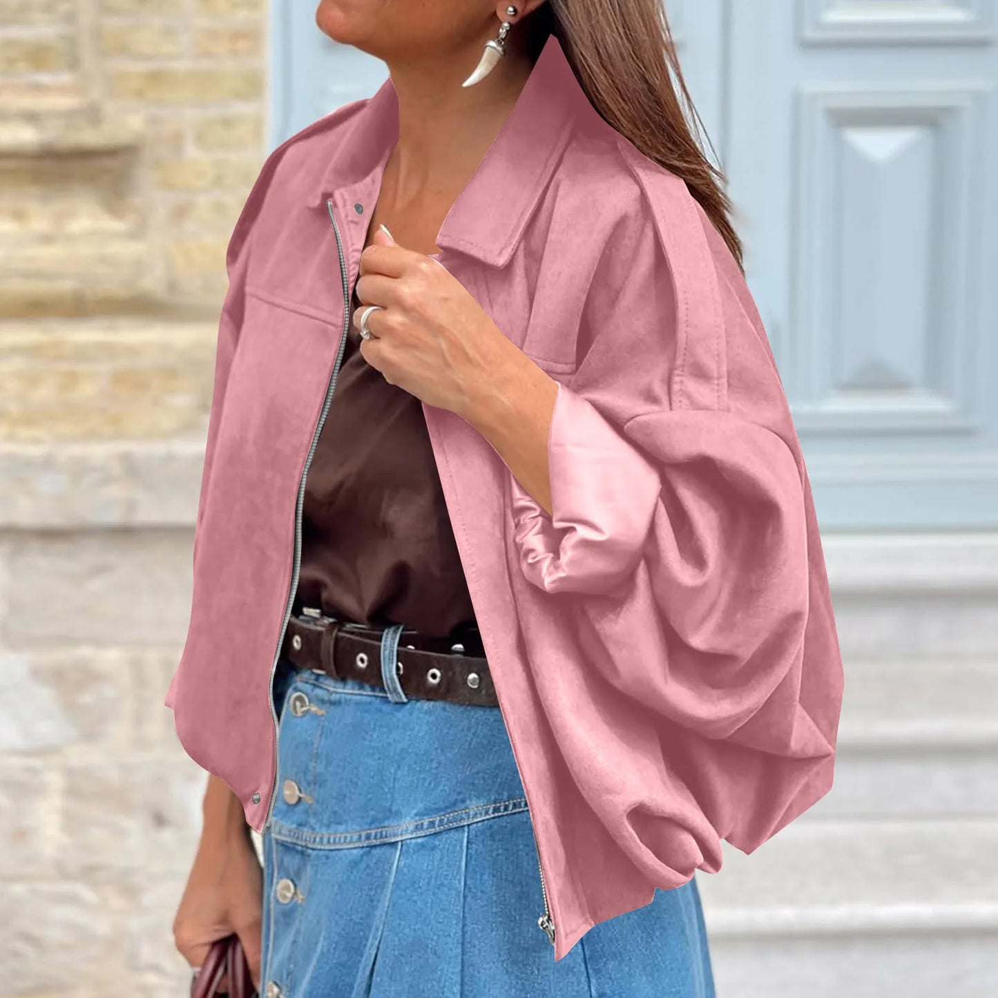 Women's Jackets Coat Fashion Turn-down Collar Long Sleeve Loose Coats Vintage Female Outerwear Chic Street Youth Jackets Tops