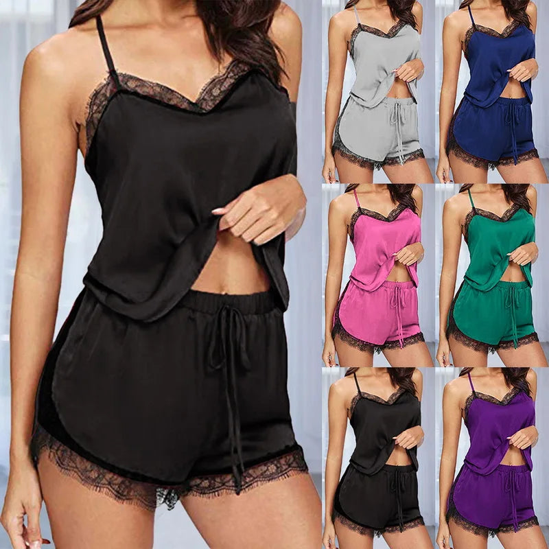 Women's Pajamas Sleepwear Home Clothes Wear for Women Sleep Nightwear Sexy Lingerie 2021 Nightie with Shorts Underwear Nightgown