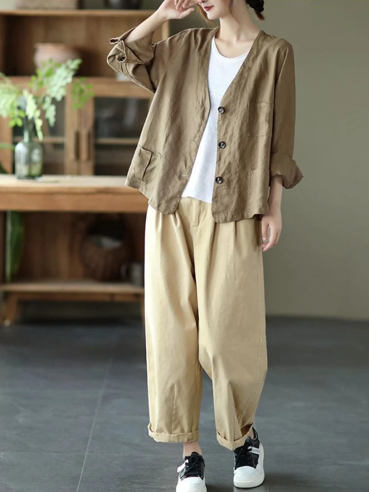 Jackets Women Retro Loose Design All-match Korean Style Leisure Minimalist Pure Female Popular Classic Basic Autumn Streetwear