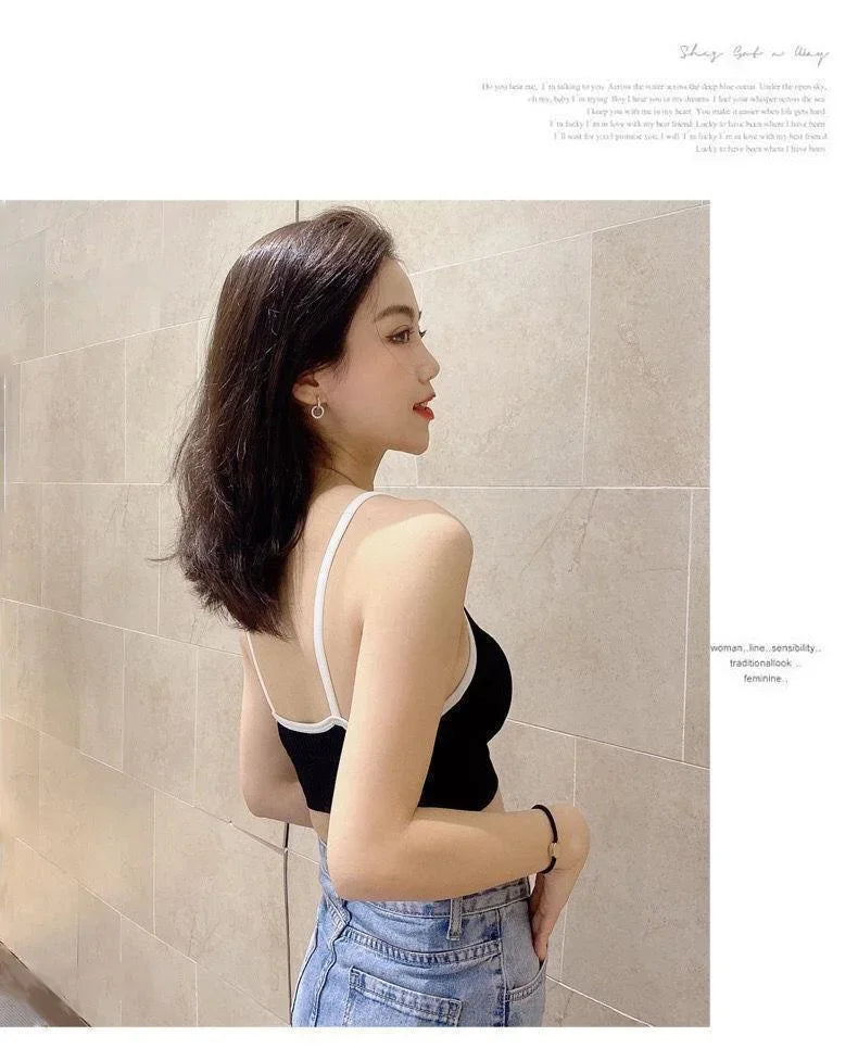 Sports Bra for Women Gym Sexy Crop Top Bra Women Cotton Underwear Soft Comfort Tube Tops Female Brassiere Tops for Girls Bra Top