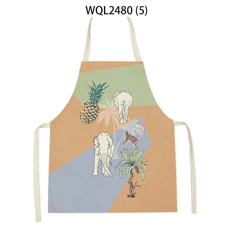 Kitchen Aprons for Women Linen Bibs Household Cleaning Apron Home Waterproof Chefs Cooking Baking Apron for Child