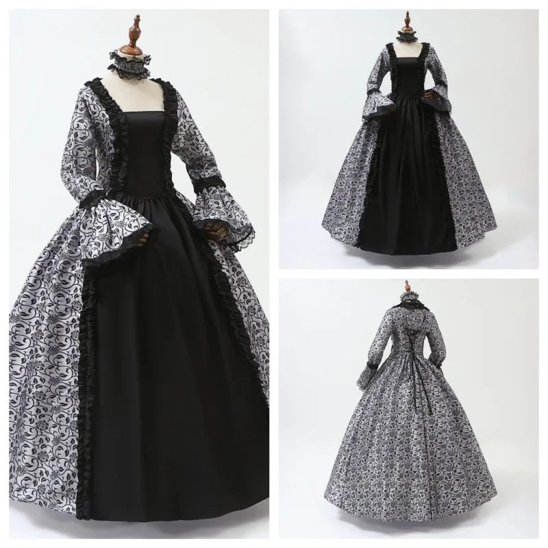 Victorian Era Gown - Medieval Court Dress with Corset