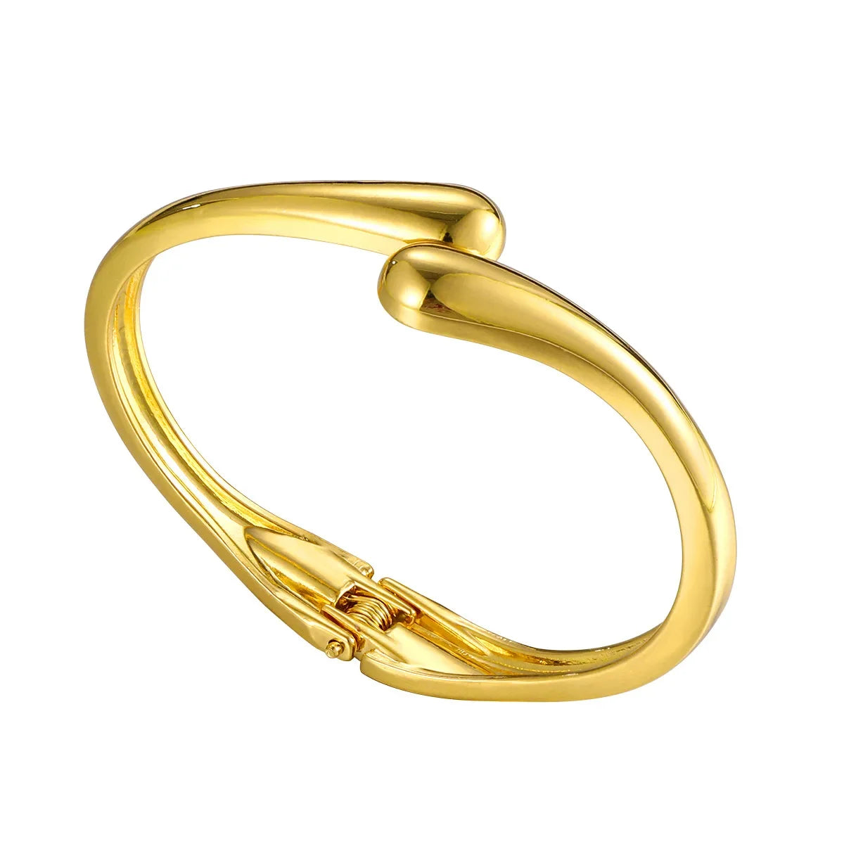 Simple Teardrop Shaped Bangle For Women Creative Gold Silver Color Adjustable Cuff Open Bracelet Girls Fashion Jewelry