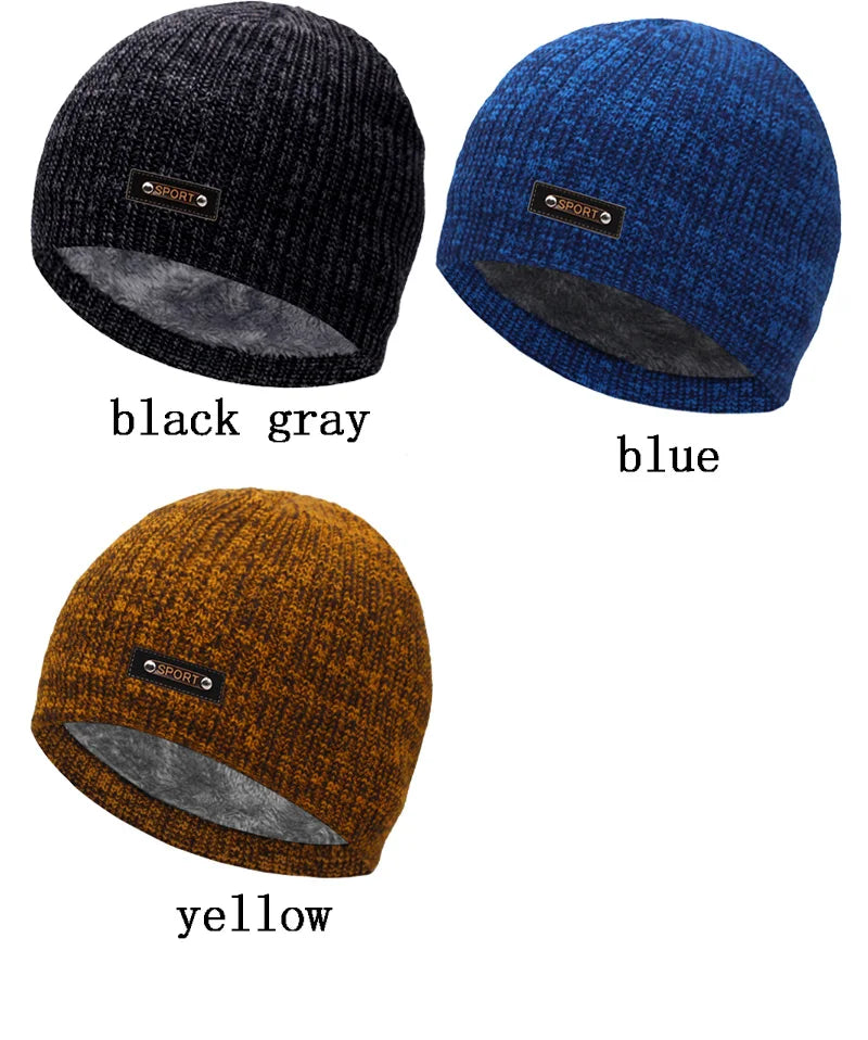 Knitted Hat Men Winter Hats For Women Beanie Hat Cap Fur Skullies Beanies шапка мужская Skull Gorro Bonnet Caps Man