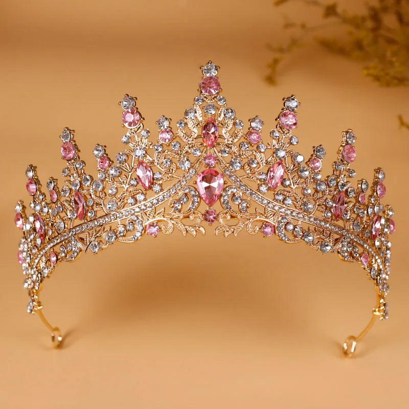 Bridal Headwear - A Golden Lady Fashion Wedding Crown, Rhinestone Classic Princess Tiaras