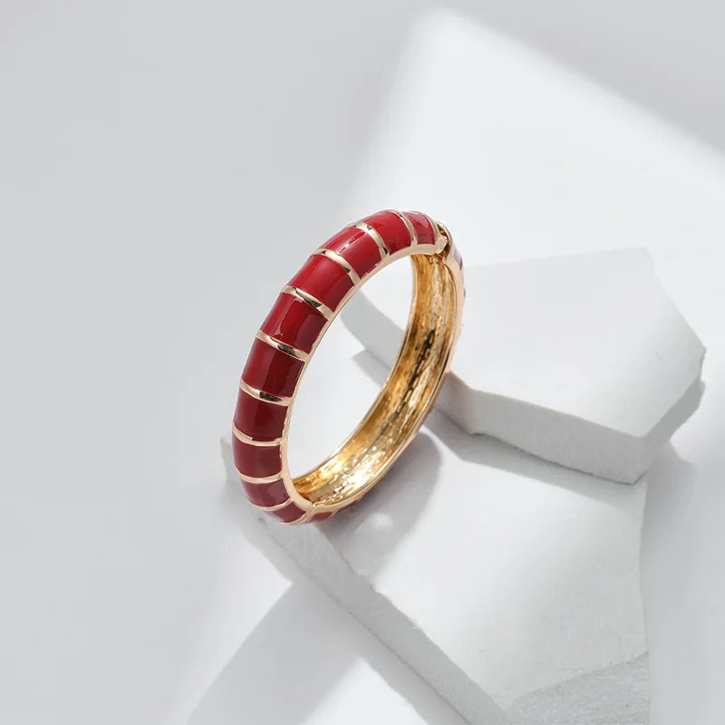 Multicolor Enamel Metal Bangles For Women New Designed Fashion Trendy Jewelry Accessories Gifts Bohemia Fancy Styles Bijoux