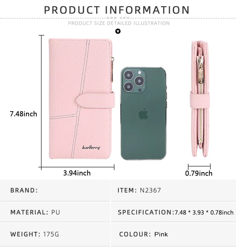 Women Long Wallets Slim Purse Handbags Female Purse Luxury Card Holder High Quality Zipper Wallet Pocket For Women