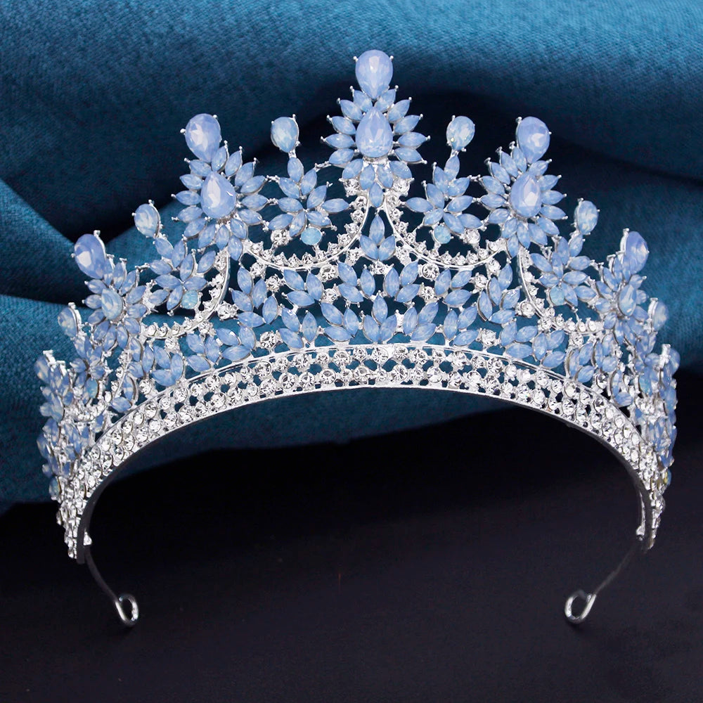 Bridal Crown Jewelry Sets for Women Princess Tiaras and Crowns Choker Necklace Earring Wedding Dress Jewelry Costume Accessories
