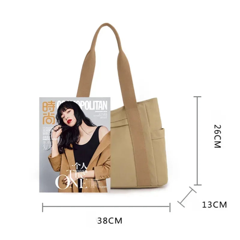 Women's handbag Fashionable Women's Canvas Top-Handle Bag for Daily Commuting and College Style Student Outfit Shoulder Bag