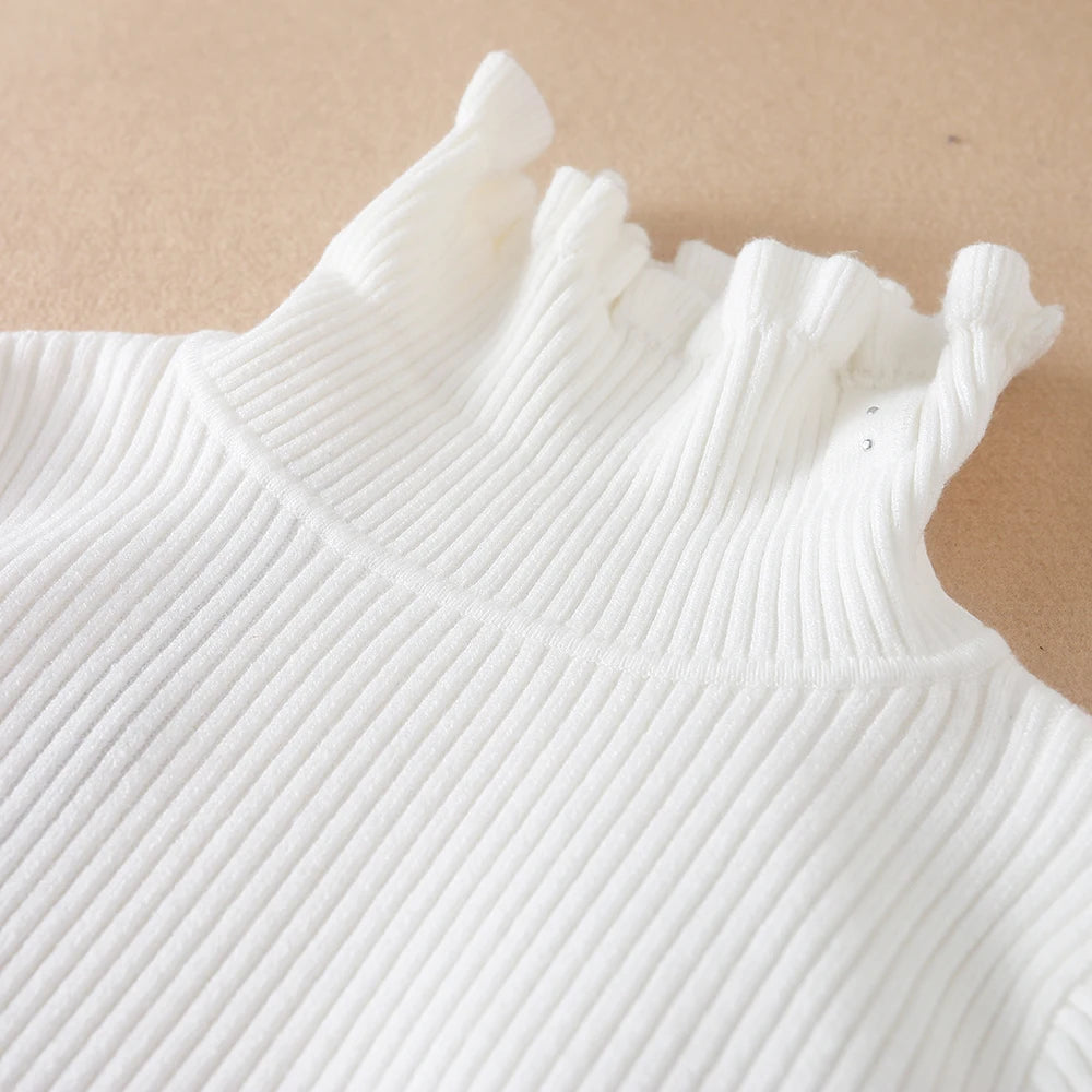 Girls Sweater 2025 New Winter Children Clothes Kids Tops Warm Knitwear Kids Sweater Baby Girls Turtleneck Sweaters